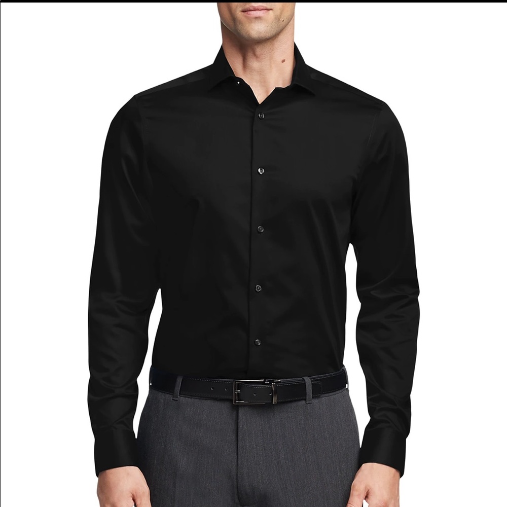 Calvin Klein Infinite Non-Iron Slim Fit Stretch Dress Shirt, Black